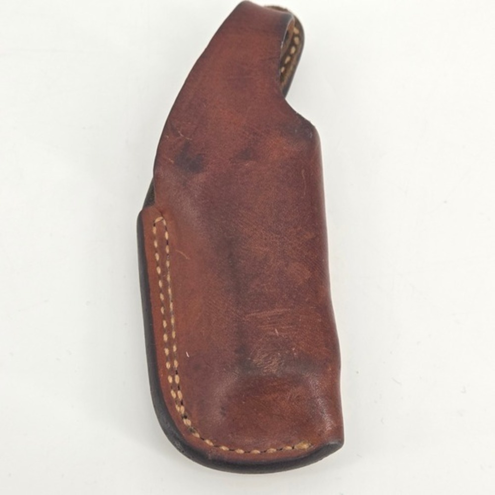 Bianchi 18H Brown Leather IWB Holster Right Hand Snap Closure Metal Clip Vintage